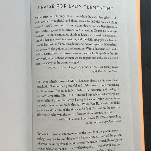 Lady Clementine by Marie Benedict | Historical Fiction | Hardcover Book - Picture 9 of 9